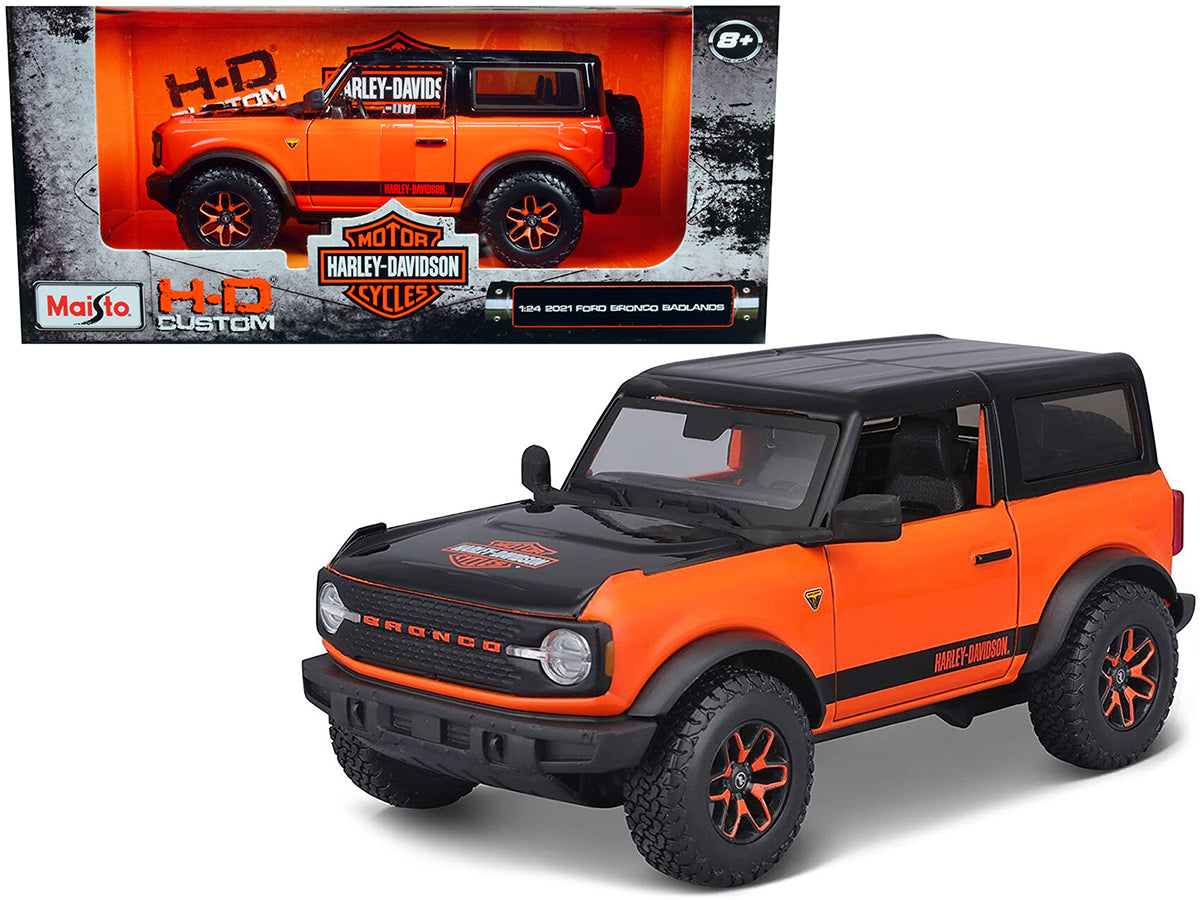 Rapid Vehicles 2021 Ford Bronco Badlands Orange and Black "Harley Davidson" "H-D Custom" Series...