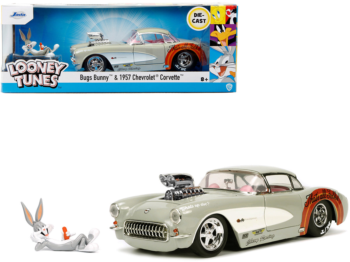 Rapid Vehicles 1957 Chevrolet Corvette Beige with Pink Interior with Bugs Bunny Figure "Looney...