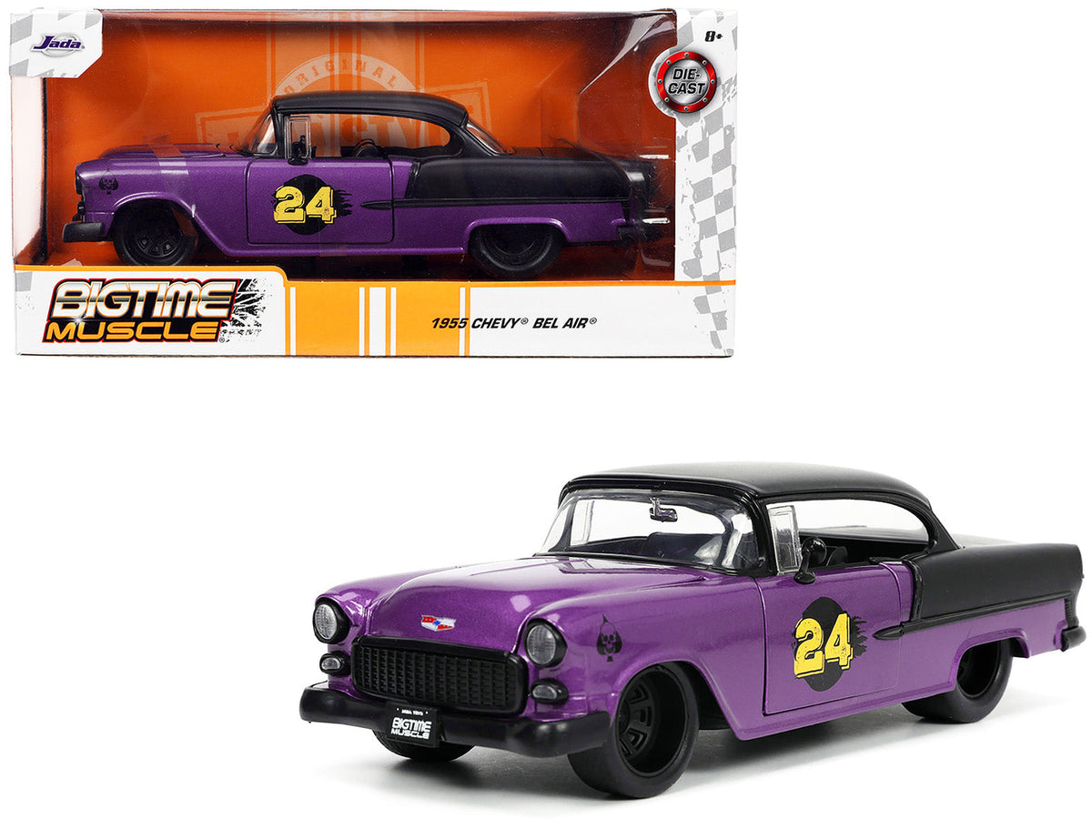 Rapid Vehicles 1955 Chevrolet Bel Air #24 Purple Metallic and Matt Black "Bigtime Muscle" Series...