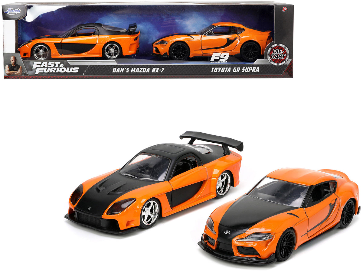 Rapid Vehicles Han's Mazda RX-7 Orange Metallic and Matt Black and Toyota GR Supra Orange...