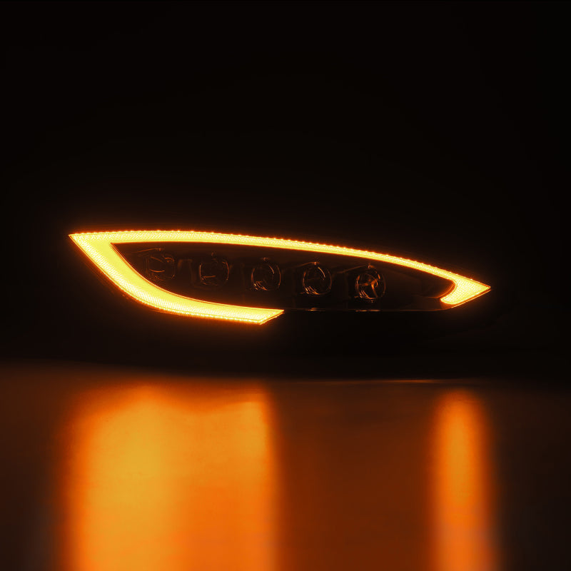 AlphaRex 12-21 Tesla Model S NOVA-Series LED Proj Headlights Blk w/Activtn Light & Seq.Sig / SB DRL 880877