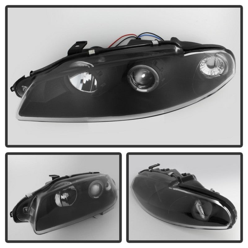 FR SPORT Spyder Mitsubishi Eclipse 97-99 Projector Headlights LED Halo Black High H1 Low H1...
