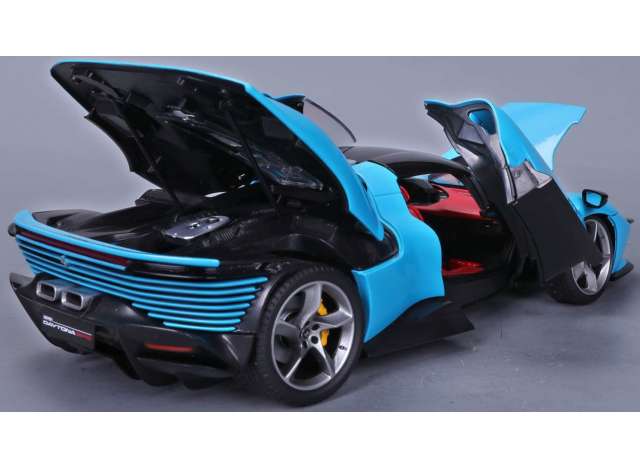 STM Diecast Bburago Signature Series Ferrari Daytona (W/ DISPLAY INCLUDED) SP3 Blue w/ Black...