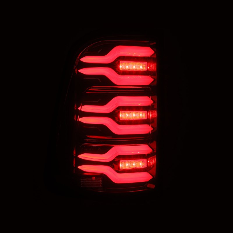 AlphaRex 19-21 Dodge Ram 1500 Luxx-Series LED Tail Lights Black/Red w/Activ Light/Seq Signal 640050 *Discontinued