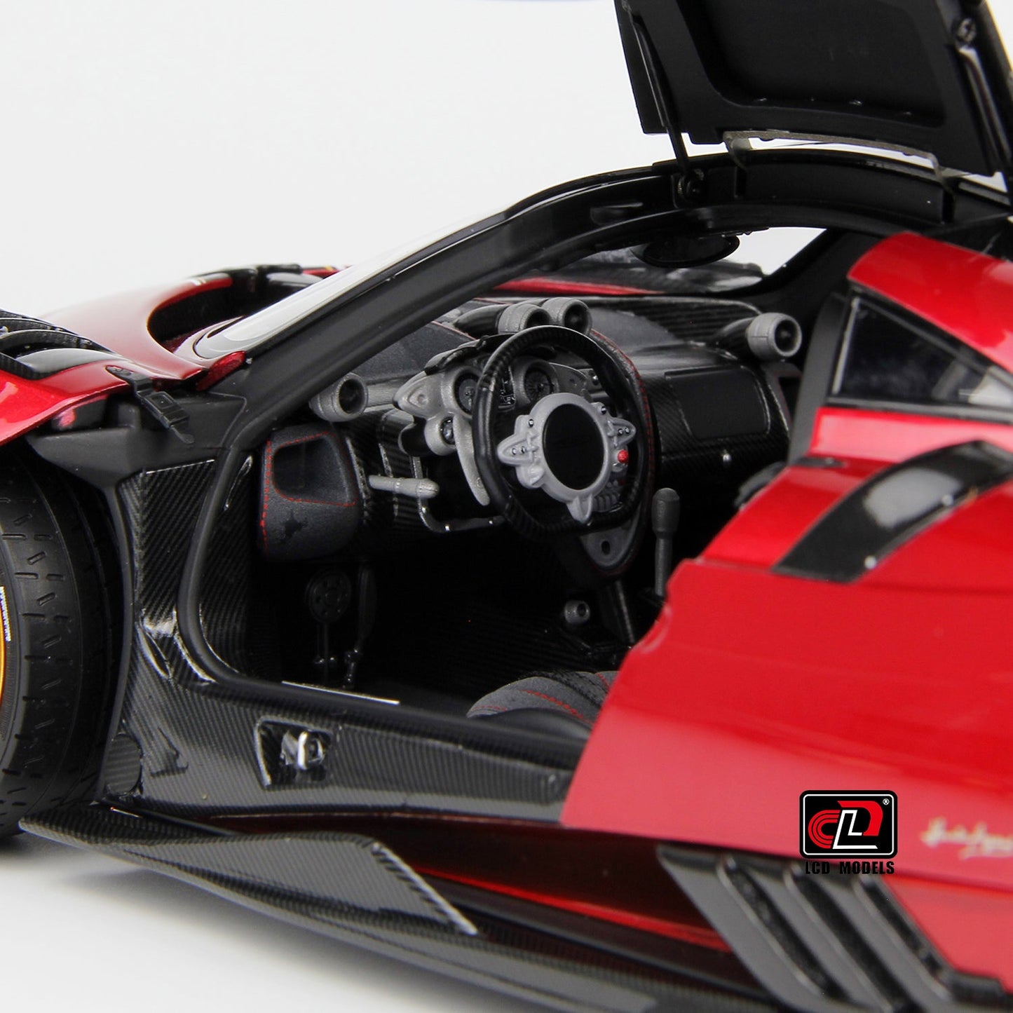 LCD 2020 Pagani Imola Red w/ Gold Wheels 1:18