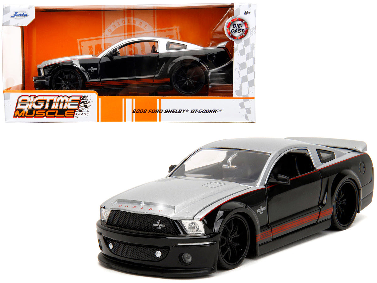 Rapid Vehicles 2008 Ford Shelby Mustang GT-500KR Silver and Black with Red Stripes "Bigtime...