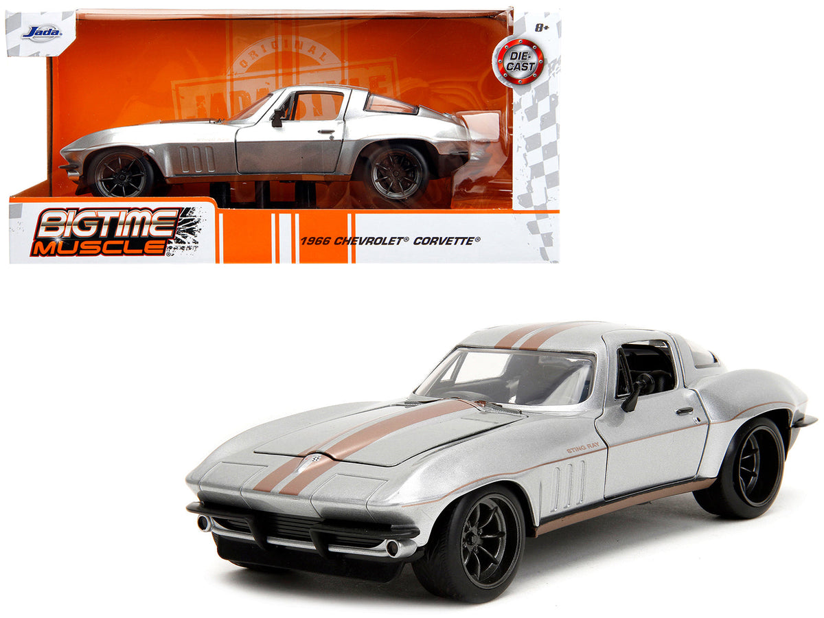 Rapid Vehicles 1966 Chevrolet Corvette Silver Metallic with Bronze Stripes "Bigtime Muscle"...
