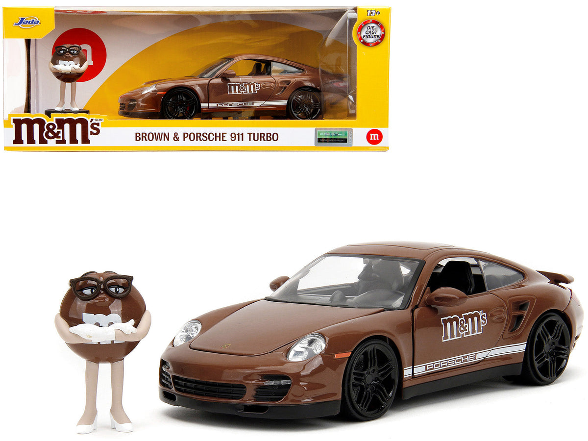 Rapid Vehicles Porsche 911 Turbo Brown and Brown M&M Diecast Figure "M&M's" "Hollywood Rides"...