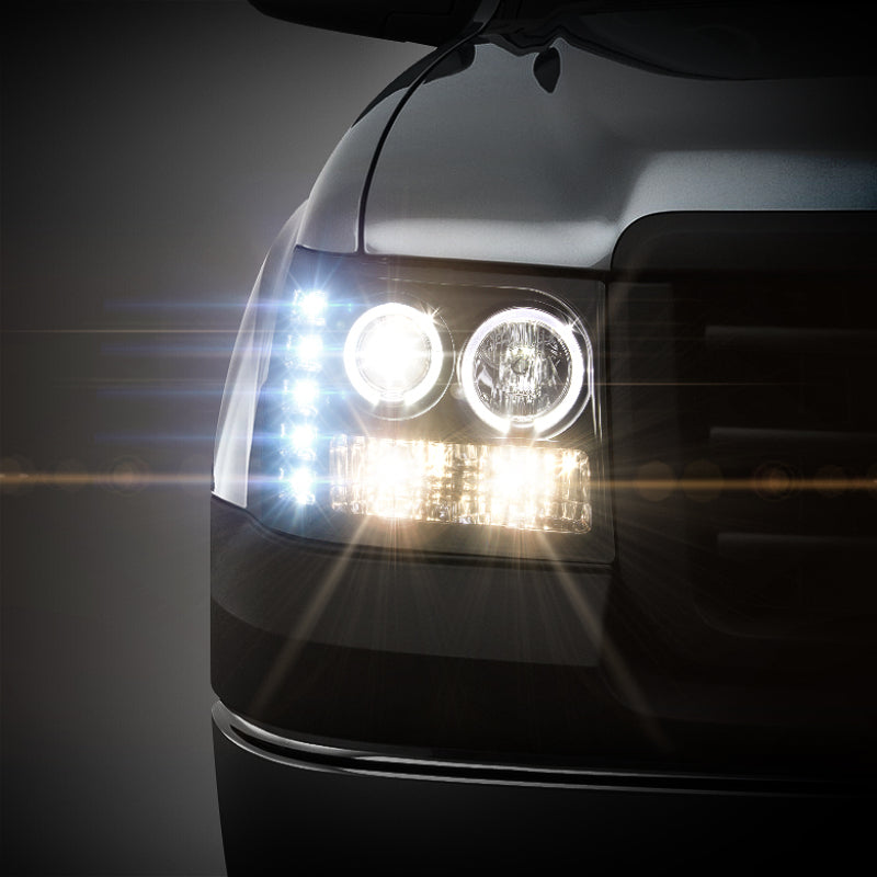 FR SPORT Spyder GMC Sierra 1500/GMC Sierra Denali 08-13 Projector LED Halo- LED Blk...