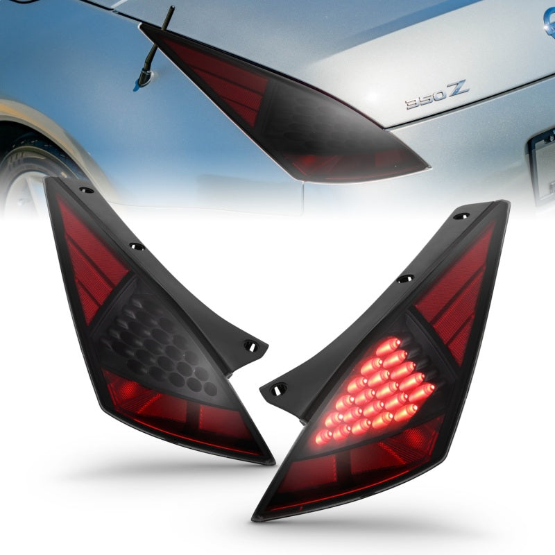 Anzo 2003-2005 Nissan 350Z LED Tail lights Smoke