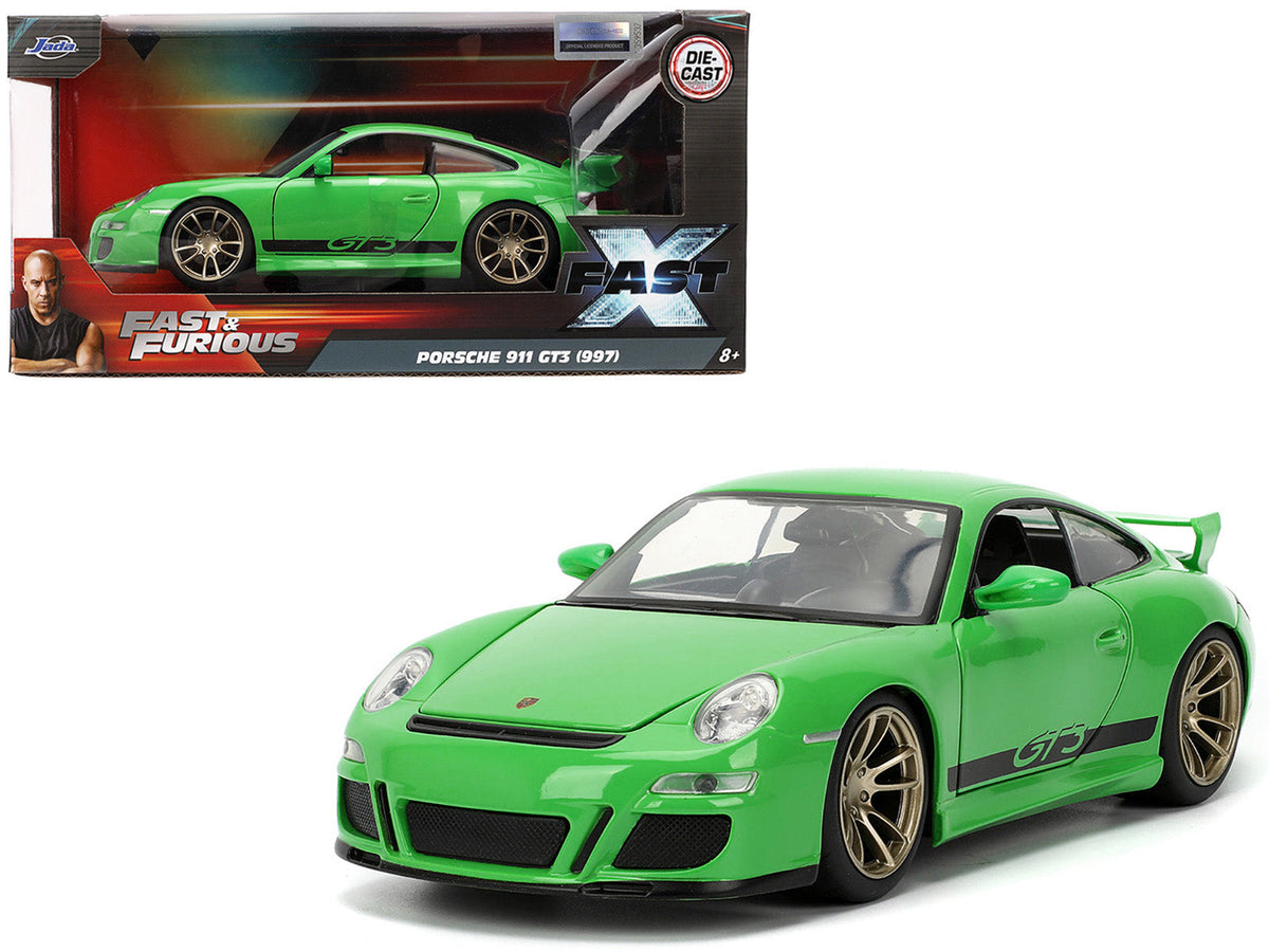 Rapid Vehicles Porsche 911 GT3 (997) Green with Black Accents "Fast X" (2023) Movie "Fast &...