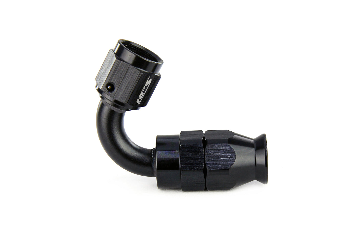 HPS Performance Products Compression Teflon Hose End to AN Female for Stainless Steel Reinforced PTFE Hose, Aluminum, Black