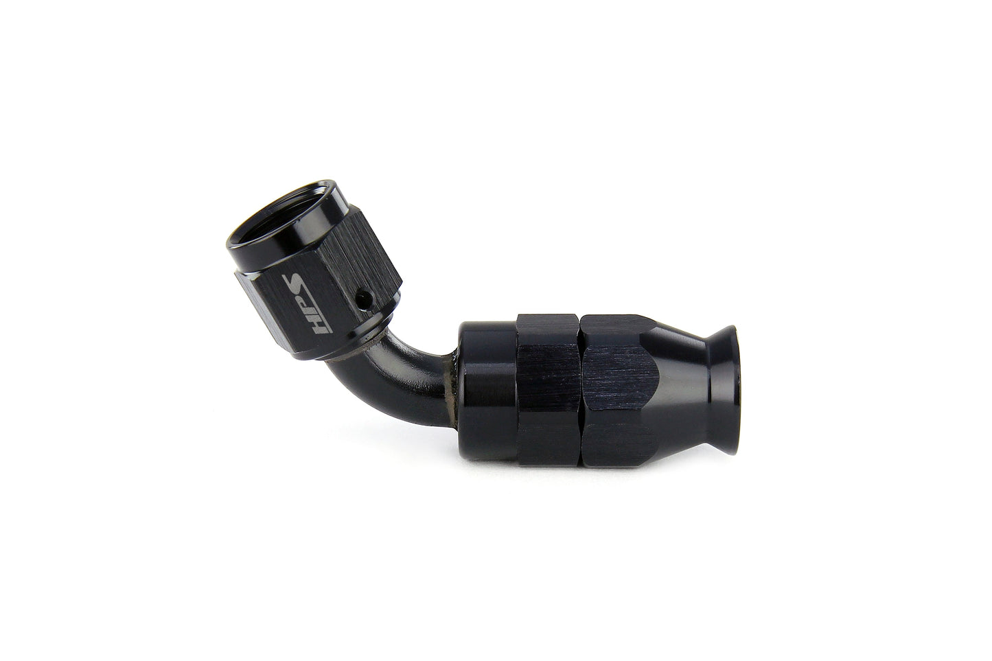 HPS Performance Products Compression Teflon Hose End to AN Female for Stainless Steel Reinforced PTFE Hose, Aluminum, Black