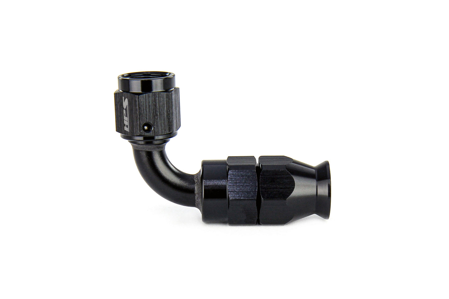 HPS Performance Products Compression Teflon Hose End to AN Female for Stainless Steel Reinforced PTFE Hose, Aluminum, Black