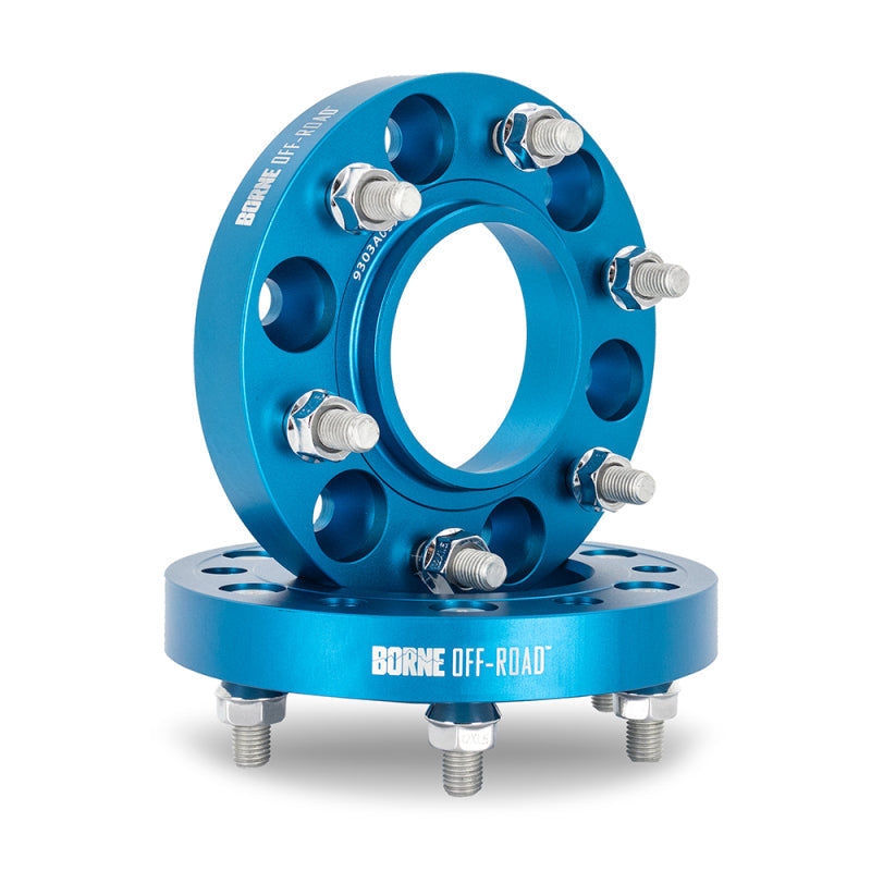 Borne Off-Road Wheel Spacers - 6x139.7 - 93.1 - 25mm - M12 - Blue BNWS-001-250BL