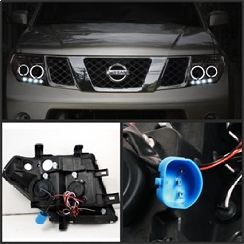 FR SPORT Spyder Nissan Frontier 05-08 Projector Headlights LED Halo LED Smke PRO-YD-NF05-HL-SM...