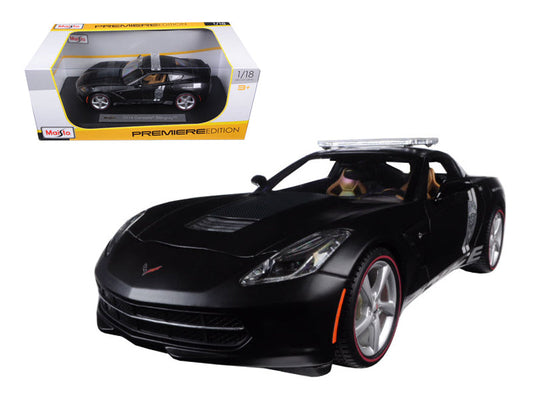 Rapid Vehicles 2014 Chevrolet Corvette C7 Stingray Police Matt Black 1/18 Diecast Model Car by...