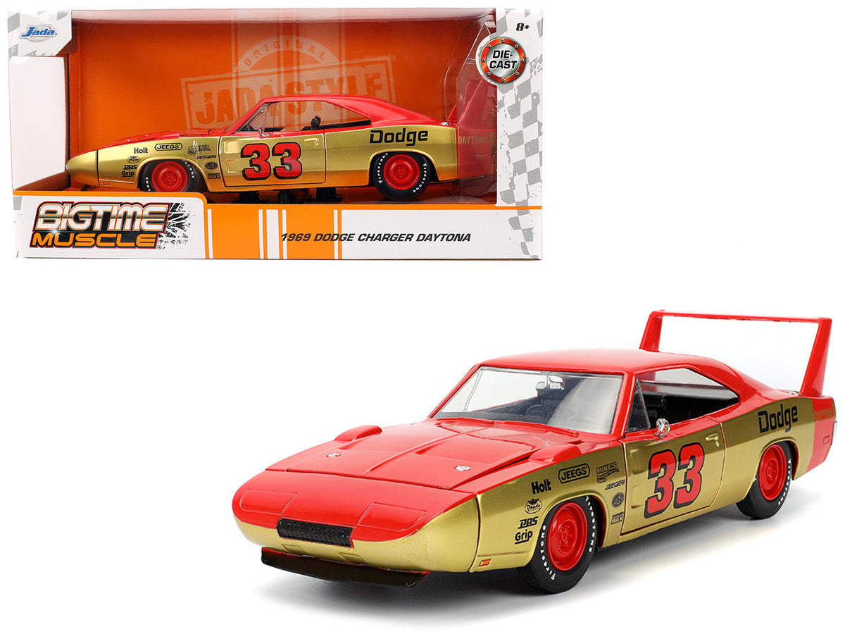 Rapid Vehicles 1969 Dodge Charger Daytona #33 Red and Gold Metallic with Graphics "Bigtime...