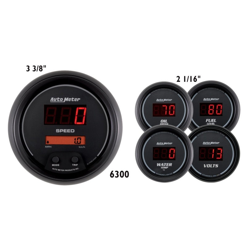 FR SPORT Autometer Digital 5-Gauge Kit - Sport Comp ATM6300