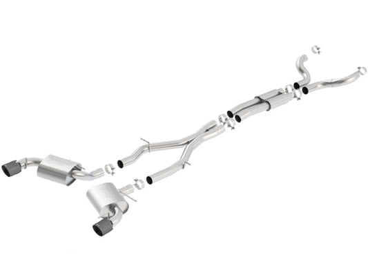 FR SPORT Borla 16-17 Chevy Camaro 6.2L 4.5in CF Tips w/Black Core Single Split Exit S-Type...