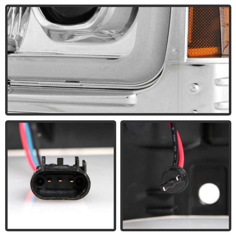 FR SPORT Spyder Platinum Ford F250/350/450 05-07 High-Power LED Module Proj. Headlights-Chrome...