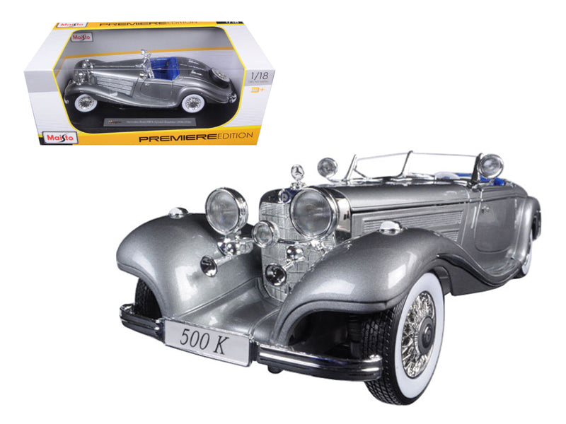 Rapid Vehicles 1936 Mercedes 500K Special Roadster Grey 1/18 Diecast Model Car by Maisto  free...