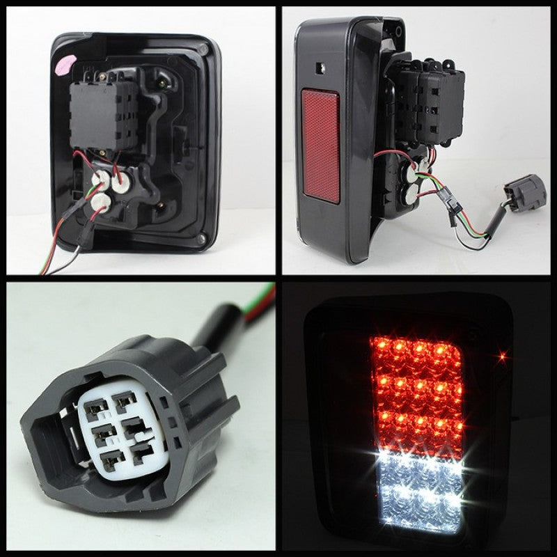 Spyder Jeep Wrangler 07-15 LED Tail Lights Red Clear ALT-YD-JWA07-LED-RC 5070401