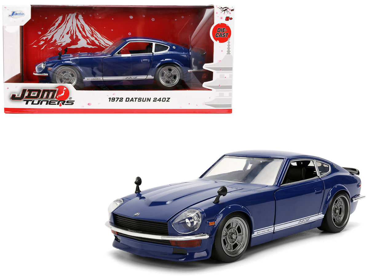 Rapid Vehicles 1972 Datsun 240Z Blue with White Stripes "JDM Tuners" Series 1/24 Diecast Model...