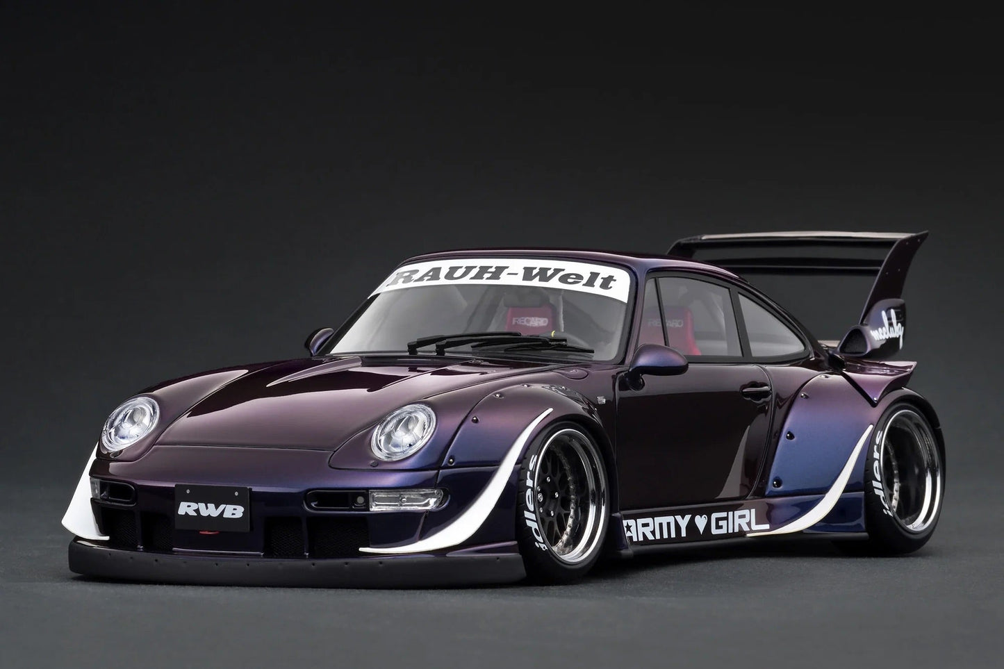 Ignition Model Porsche 993 RWB "Army Girl" Purple Metallic 1:18