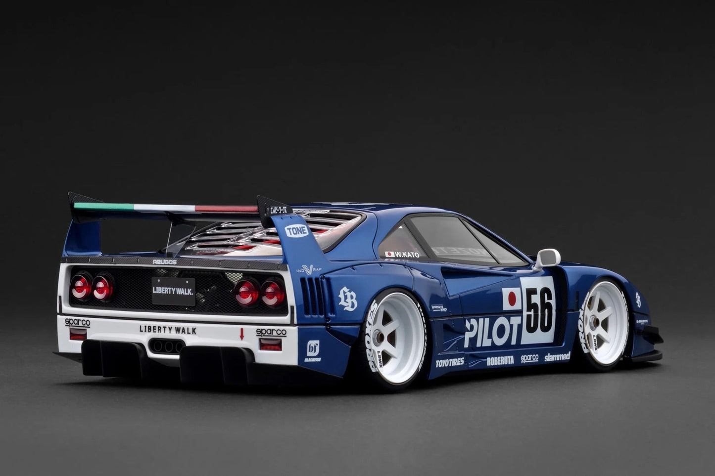 Ignition-Model Ferrari F40 LBWK LB-Works 40 Japan Blue Pilot 1:18