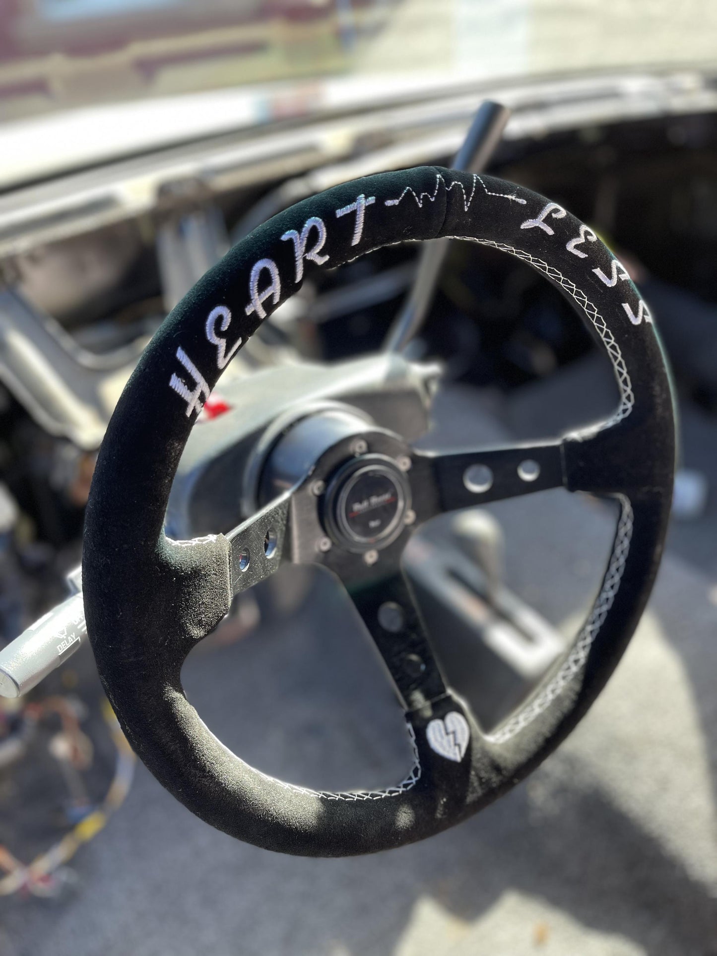 Short Hub Adapter + Suede Steering Wheel For 02-06 Mini Cooper