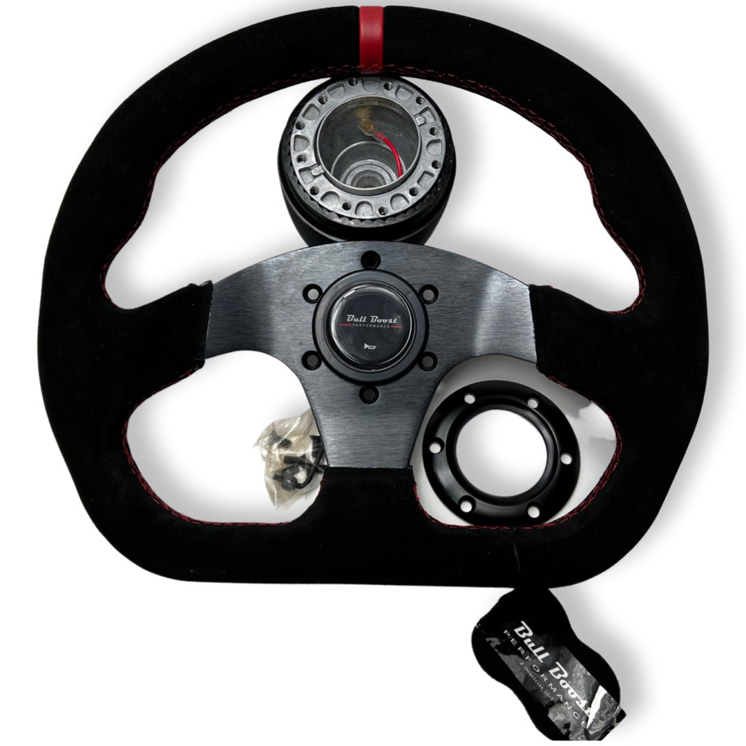 Suede Leather Steering Wheel + Hub Adapter Kit For Impreza WRX - Performance
