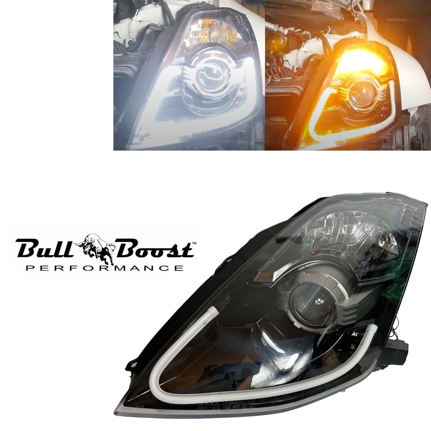 2003-2009 Nissan 350Z Z33 Fairlady Smoke LED "HID Type" DEPO Headlights