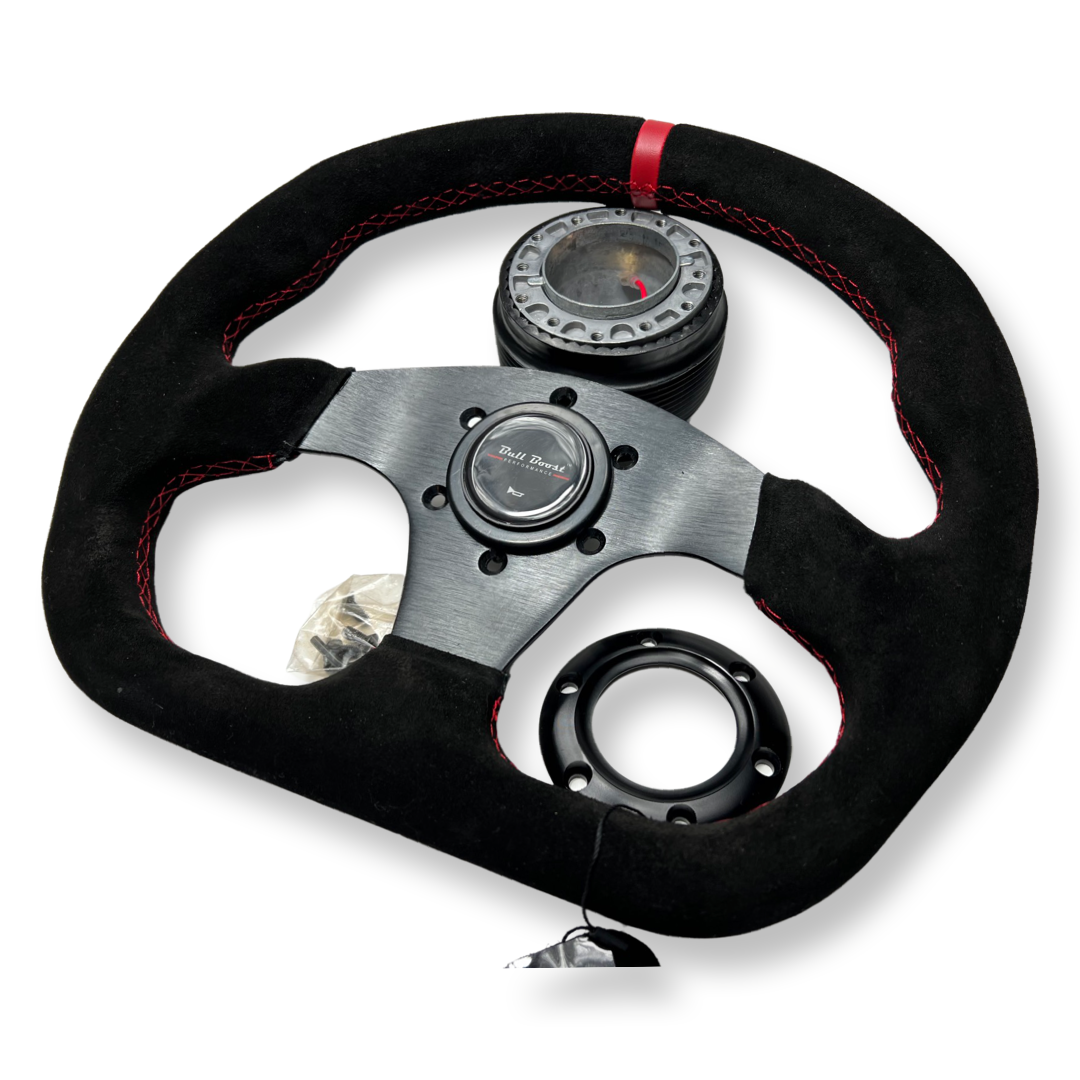 Suede Leather Steering Wheel + Hub Adapter Kit For Impreza WRX - Performance