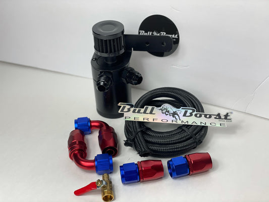 Bull Boost Performance AN10 Motor Oil Catch Can 5ft Hose Kit Filtered Universal -AN10