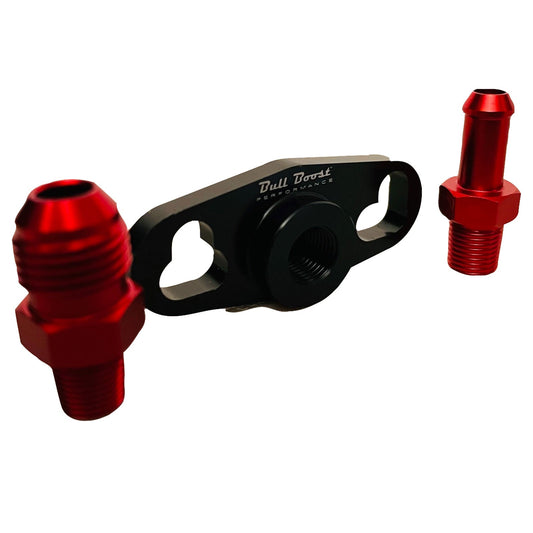 Bull Boost Performance 1Pcs Aluminum Black Turbo Fuel Rail Delivery Regulator Adapter for Mitsubishi