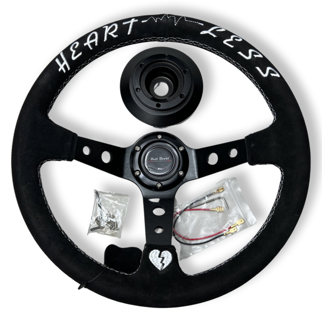 Short Hub Adapter + Suede Steering Wheel For 01-06 BMW 320 325 330 Z4 E90 E46H