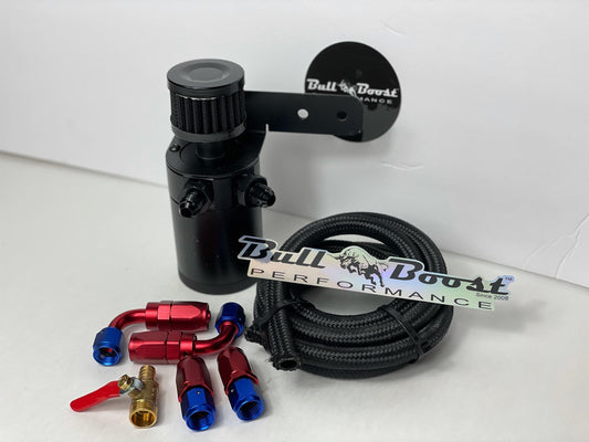Bull Boost Performance AN6 Motor Oil Catch Can 5ft Hose Kit and Filtered Universal -AN6