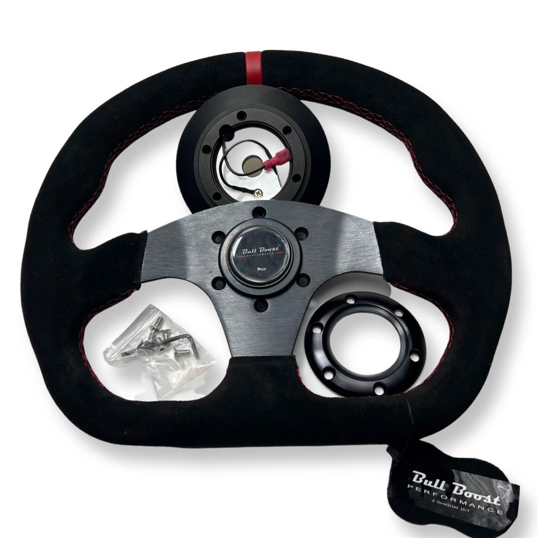 Suede Steering Wheel + Short Hub Adapter Kit For Acura Honda Accord Civic CR-Z