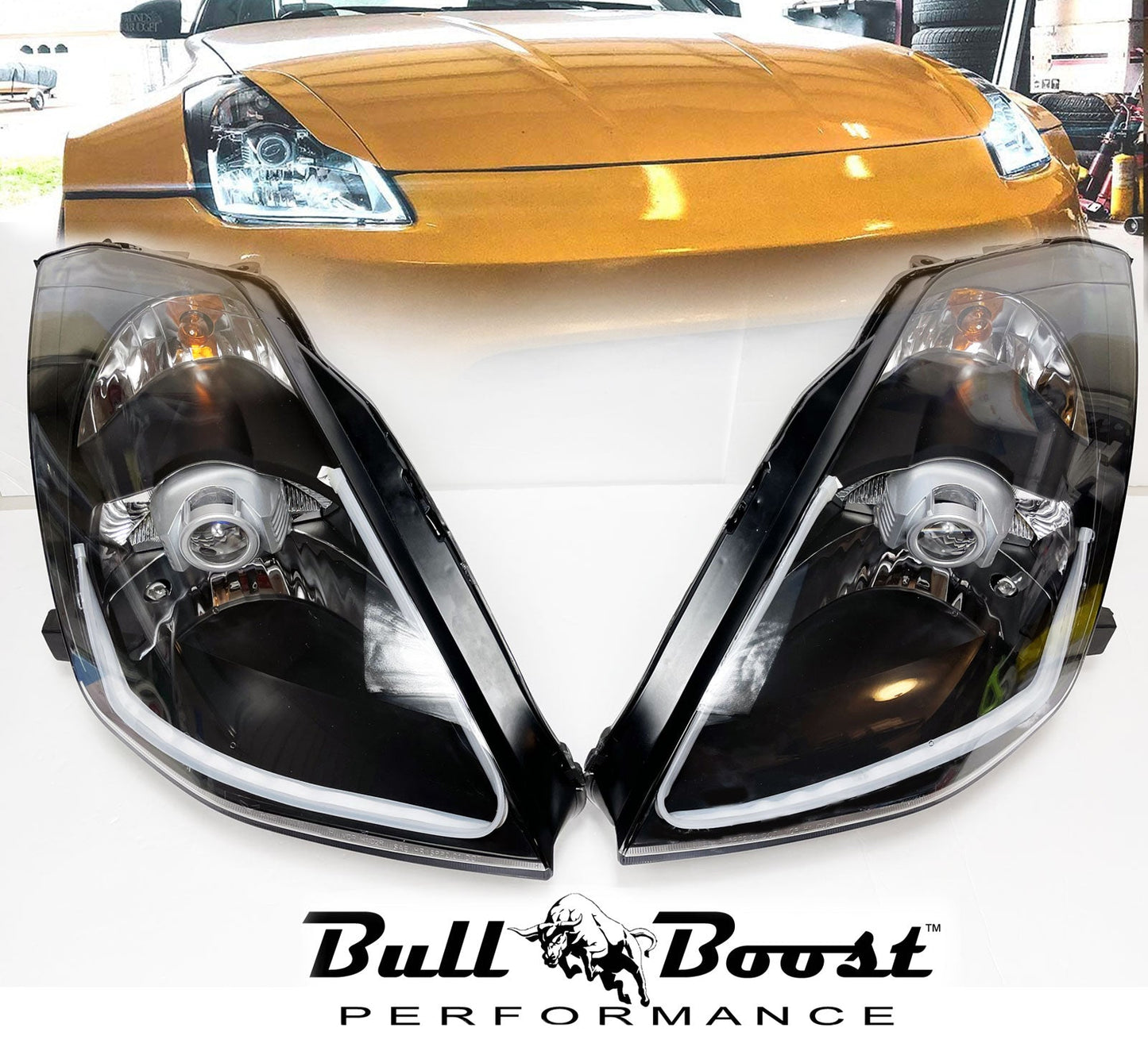 LED Headlamps For 2003-2005 NISSAN 350Z Z33 Fairlady [HID D2S Model] 8 Pin Headlights