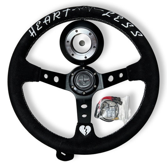 Bull Boost Performance Infiniti G35 G37 Suede 3"Deep Dish Steering Wheel + Quick Release Short...