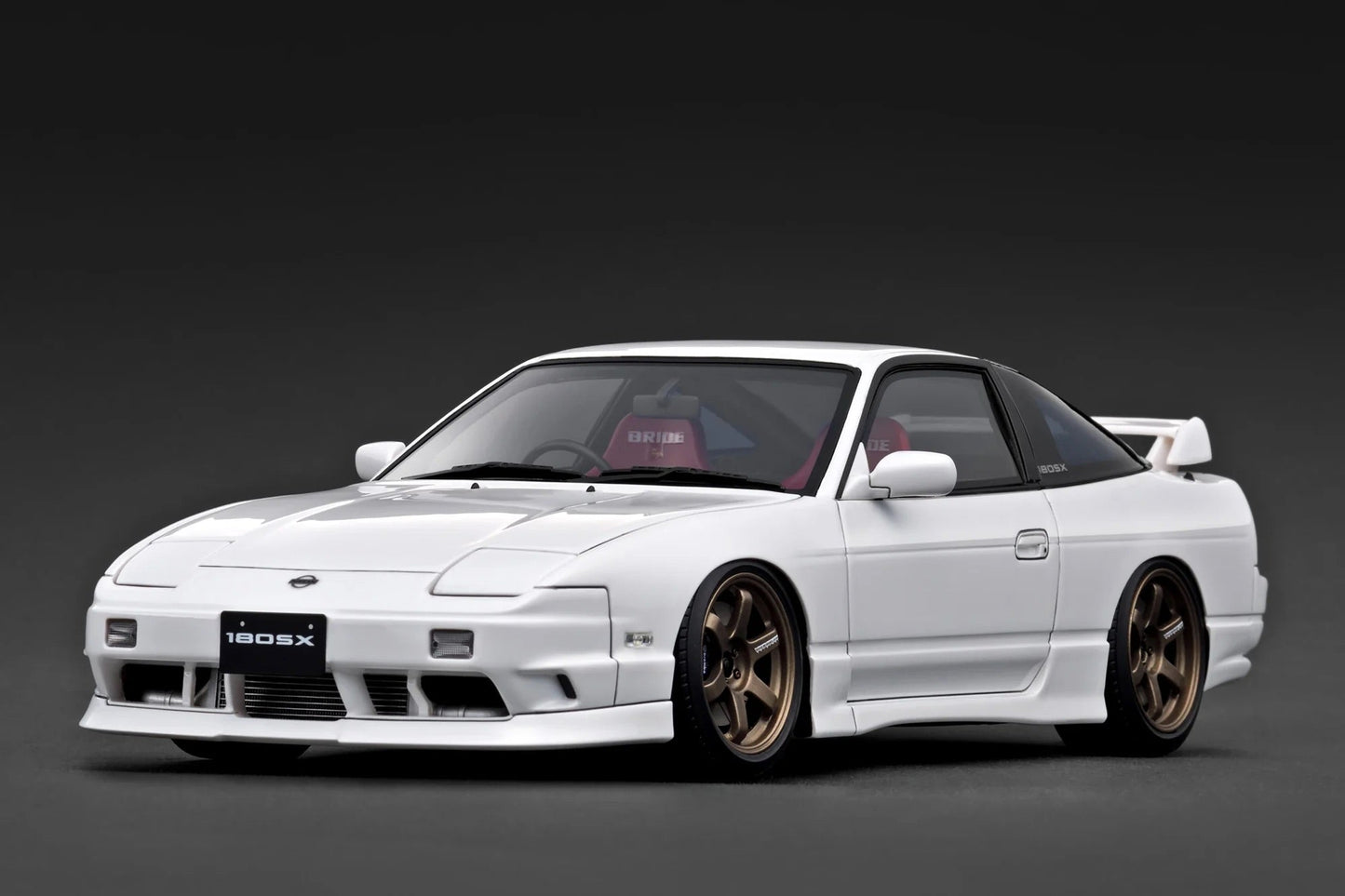 Ignition-Model Nissan 180SX Type X RPS13 White w/ Bronze TE37 1:18