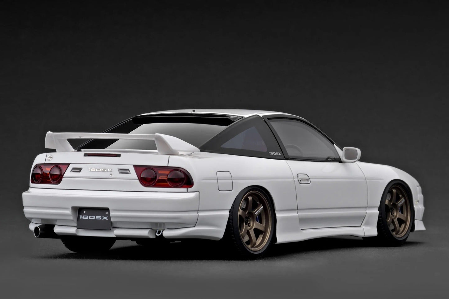 Ignition-Model Nissan 180SX Type X RPS13 White w/ Bronze TE37 1:18