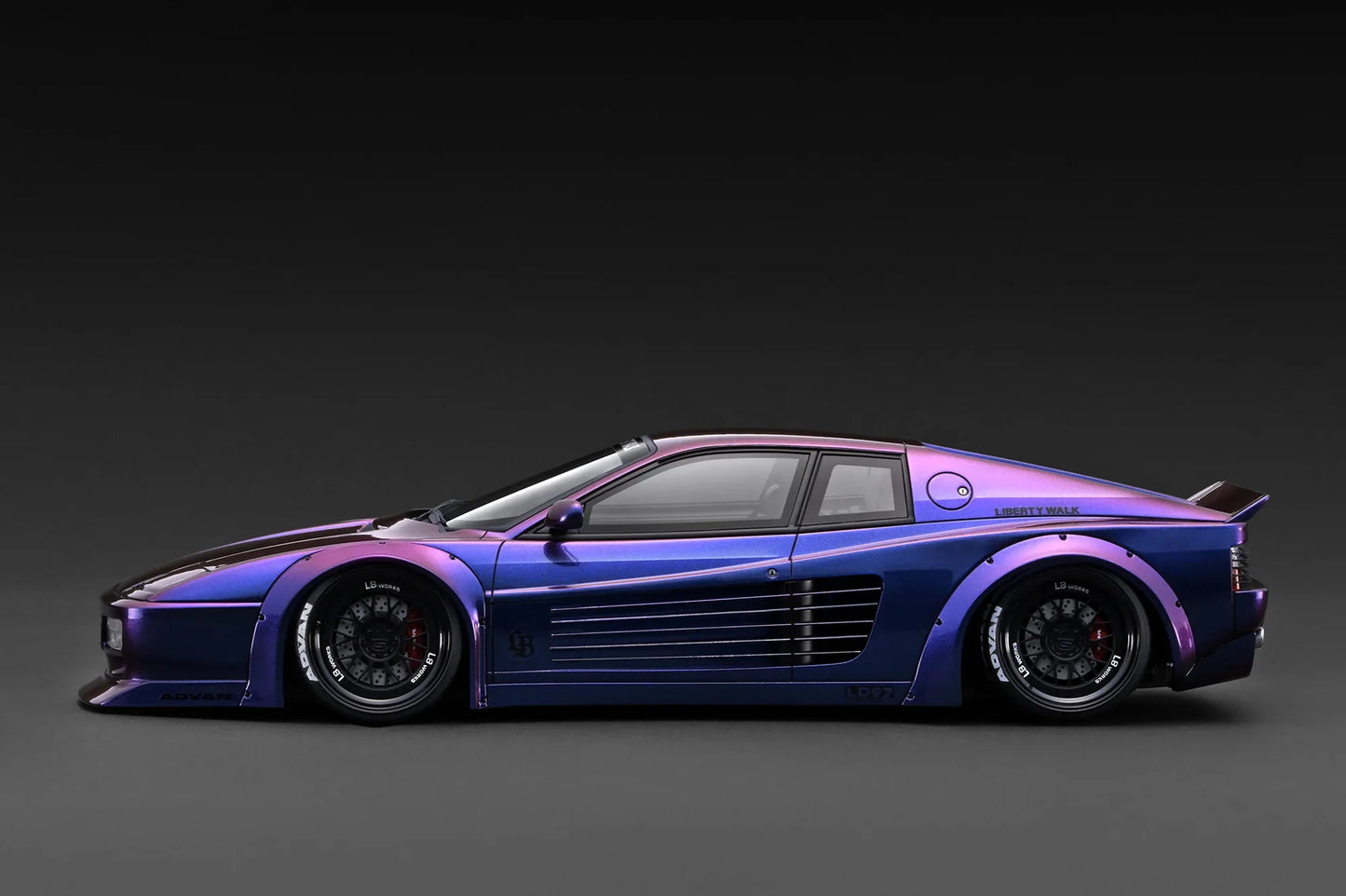 Ignition-Model Ferrari Testarossa 512 LBWK LB-Works Purple Metallic 1:18