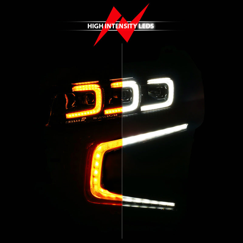 ANZO 21-23 Chevy Tahoe/Suburban LED Light Bar Style Headlights Black w/ Squential DRL (Left Side) 111636X-L