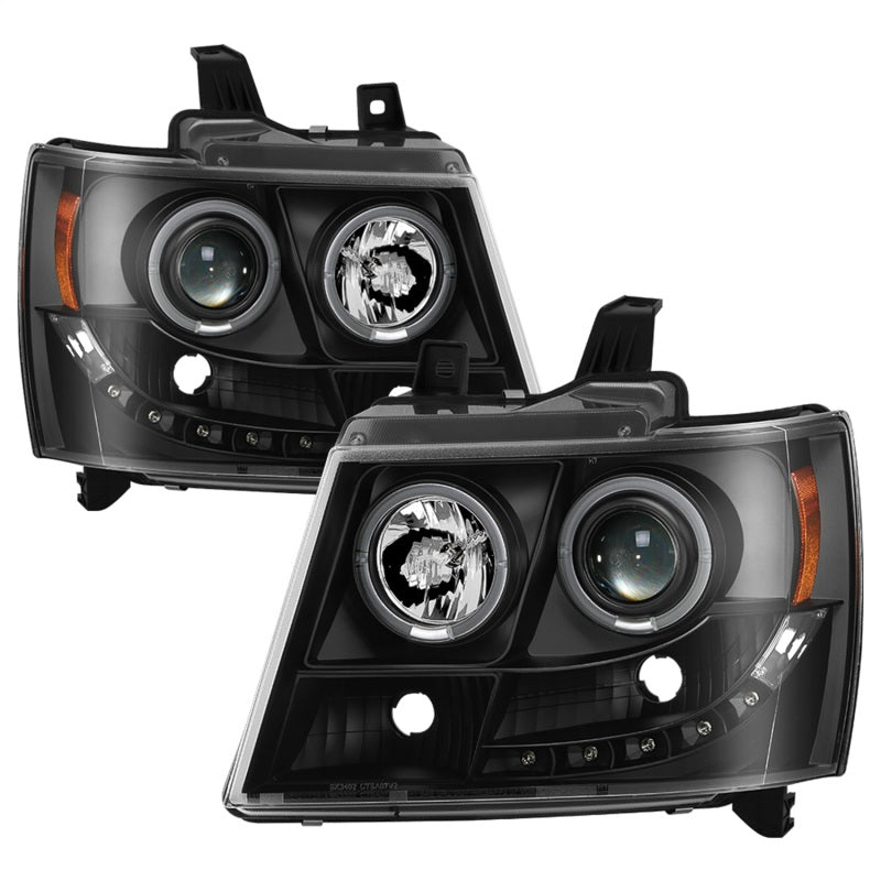 FR SPORT Spyder Chevy Suburban 1500 07-14 Projector Headlights LED Halo LED All Black...