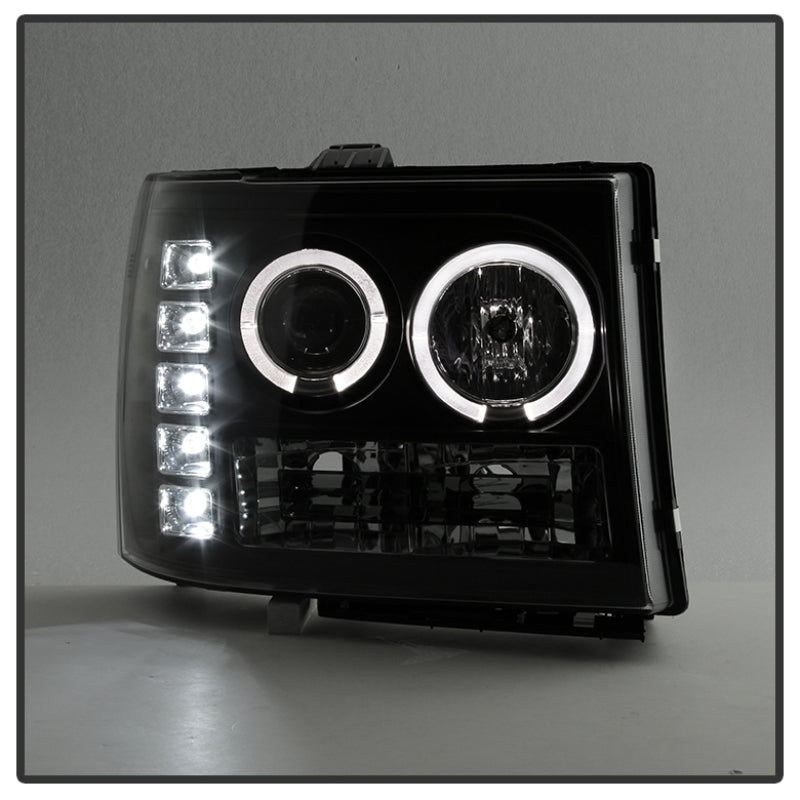 FR SPORT Spyder GMC Sierra 1500/GMC Sierra Denali 08-13 Projector LED Halo- LED Blk...