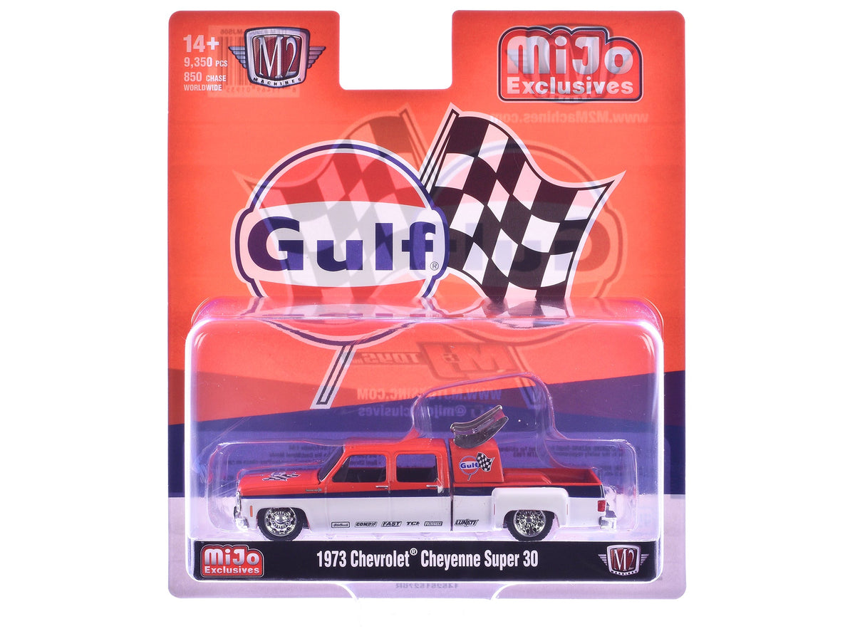 Rapid Vehicles 1973 Chevrolet Cheyenne Super 30 Pickup Truck "Gulf Oil" Orange and White with...