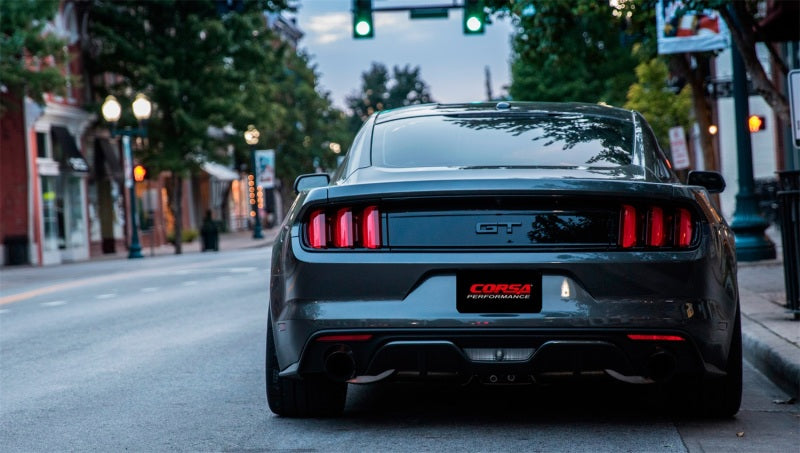Corsa Performance 2015 Ford Mustang GT 5.0 3in Cat Back Exhaust Black Dual Tips (Sport)