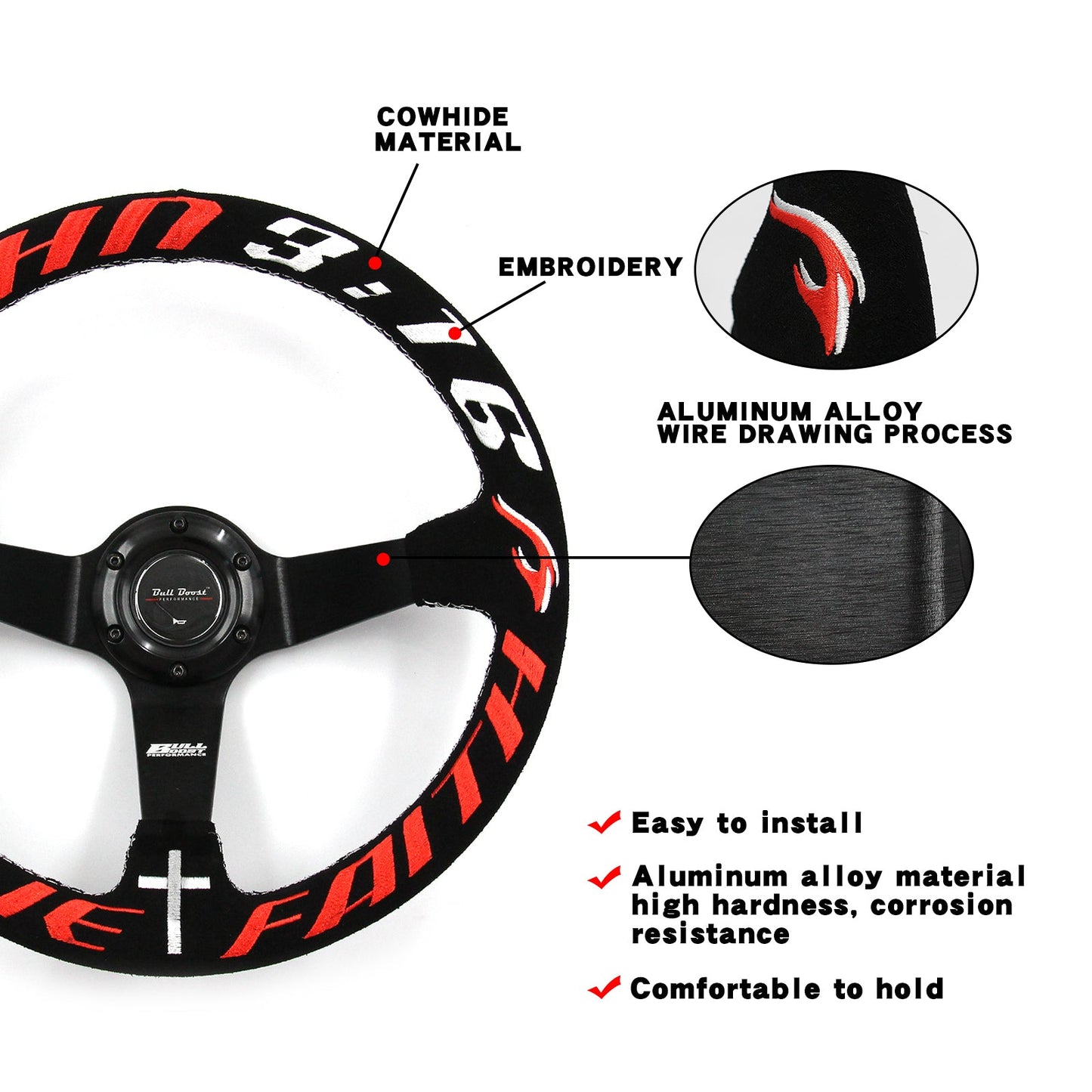 Have Faith 6-Bolt Racing Steering Wheel + Hub Adapter Boss Kit for Civic, Del Sol, Integra